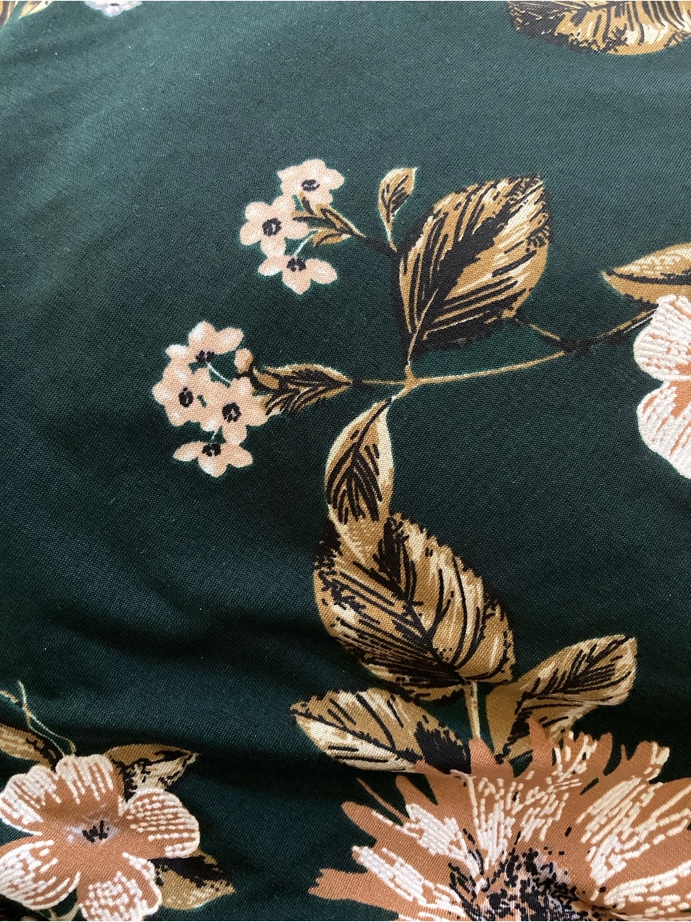 🔥 Connected deep green/multiple colors floral short sleeve ruched detailed dres - Picture 8 of 8